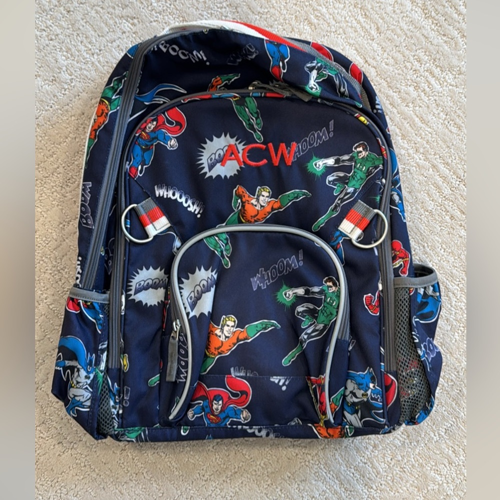 Pottery Barn SUPERMAN JUSTICE League DC Comics Blue and Gray Backpack